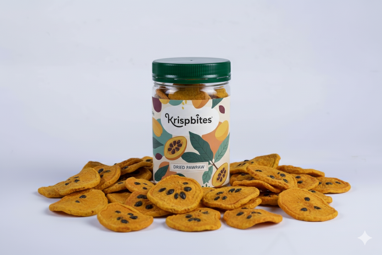Krispbites dried pawpaw snack